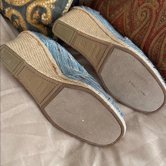 TOMS Women's Teal Espadrille Peep-Toe Shoes 9 1/2 - Picture 11 of 16